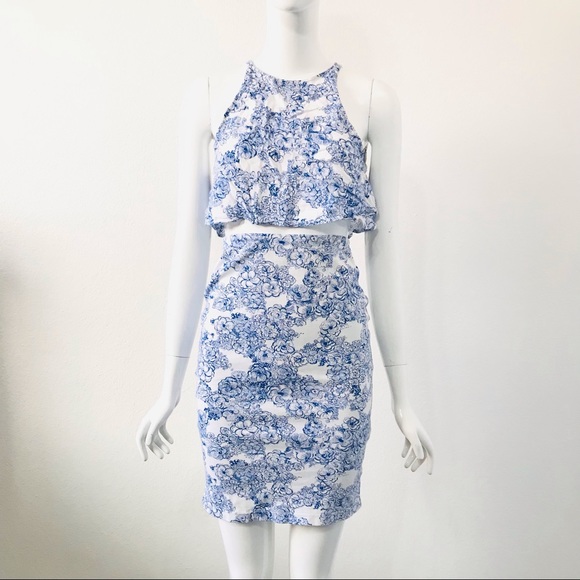 American Apparel Dresses & Skirts - American Apparel Blue White Floral Top & Skirt Set